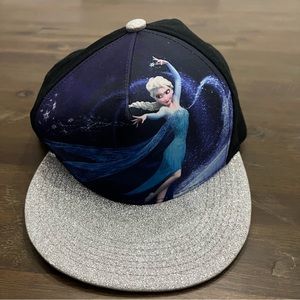 Disney Frozen Elsa glitter SnapBack baseball cap EUC